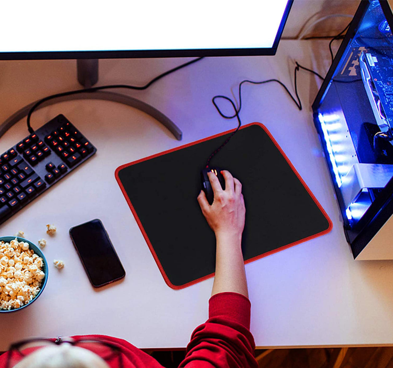 Pack Essentiel Informatique – Souris Filaire Rétroéclairée Performante + Tapis Antidérapant